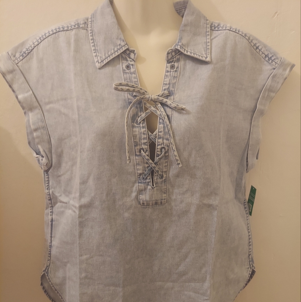 GAP Light Blue Denim Women's Top